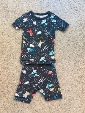 Tea Collection Black Space Rocket Pajama Set